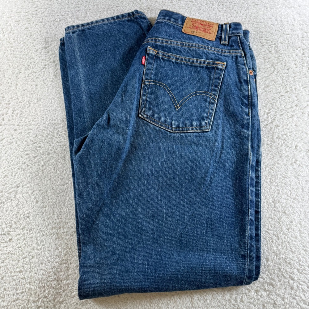 Y2K Levi's 550 Jeans Womens 14 Medium Wash Denim Relaxed Fit Tapered Leg‎ 32x33